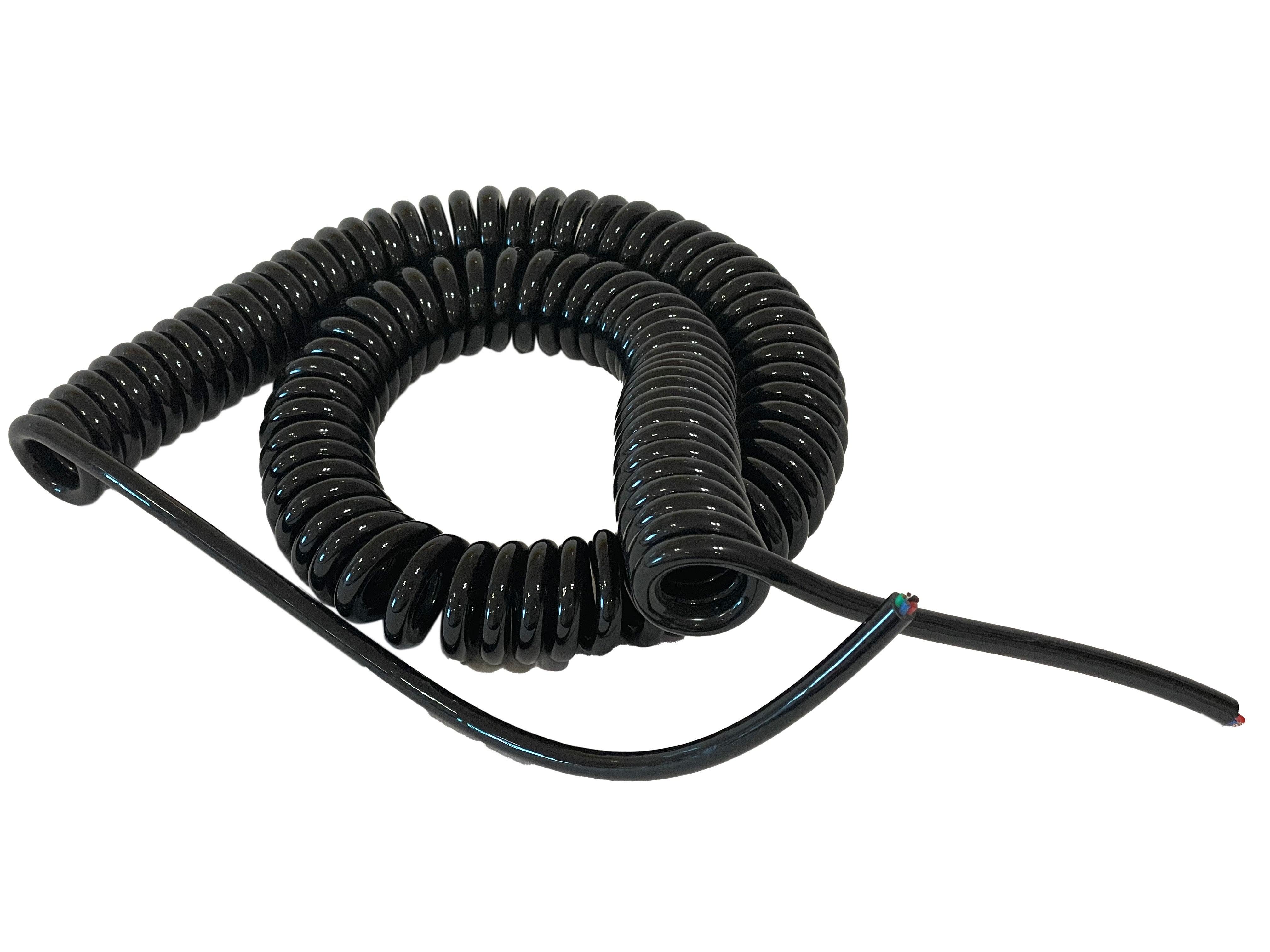 MTADSBKFP Spiralförmiges Spiralkabel, 3-adrig, 0,3 mm, 22 AWG, Spiralsteuerfeder, einziehbare Spule, mehrere Größen(Stretch 9 Meter MTADSBKFP Spiralförmiges Spiralkabel, 3-adrig, 0,3 mm, 22 AWG, Spiralsteuerfeder, einziehbare Spule, mehrere Größen(Stretch 9 Meter
